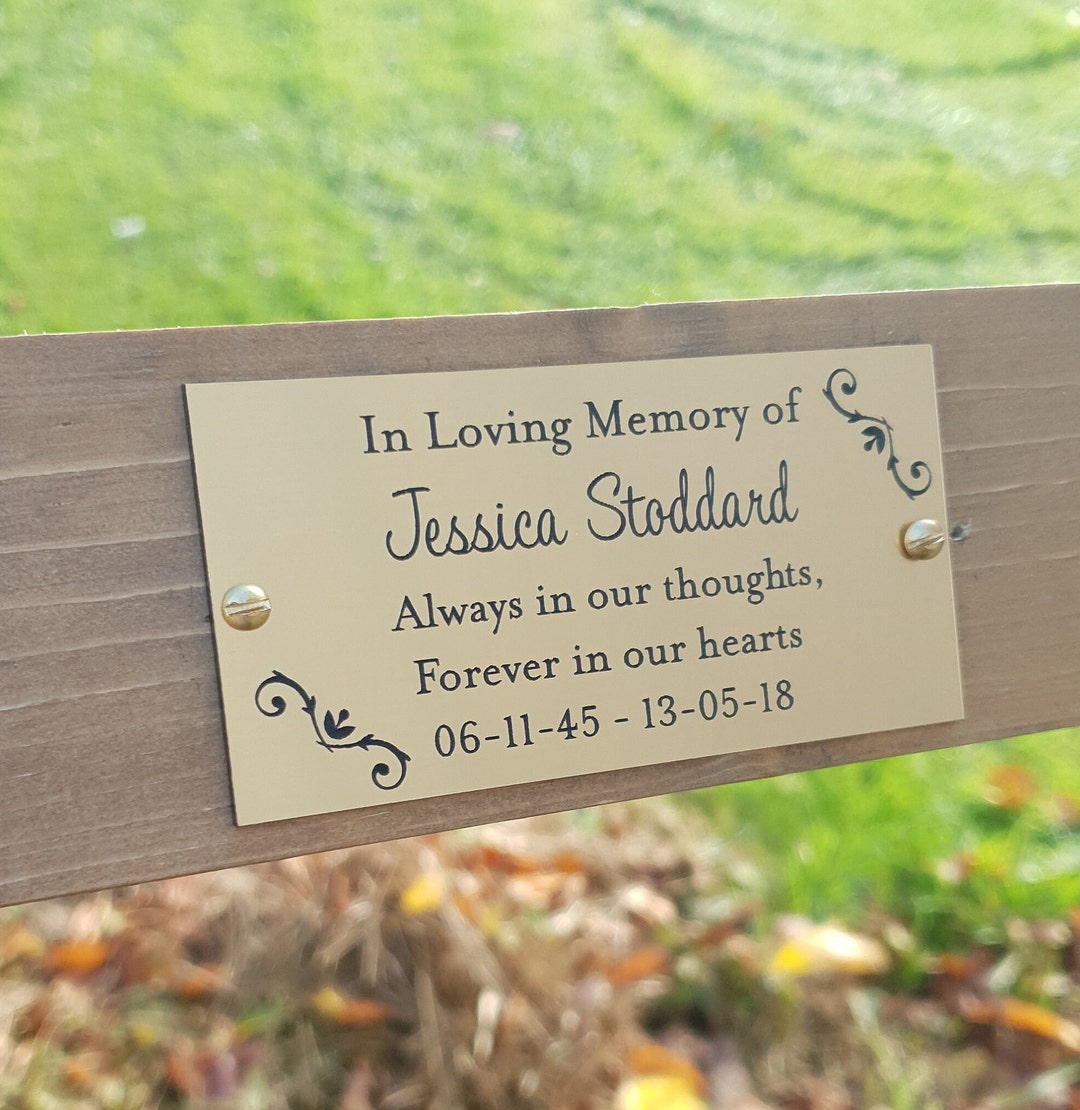Personalised Memorial Bench Plaque Remembrance Grave Sign Etsy