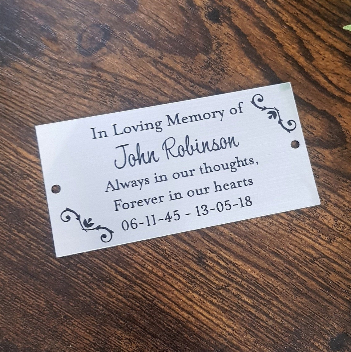 Personalised Bench PlaquesName Tags Silver Memorial Plaque Etsy