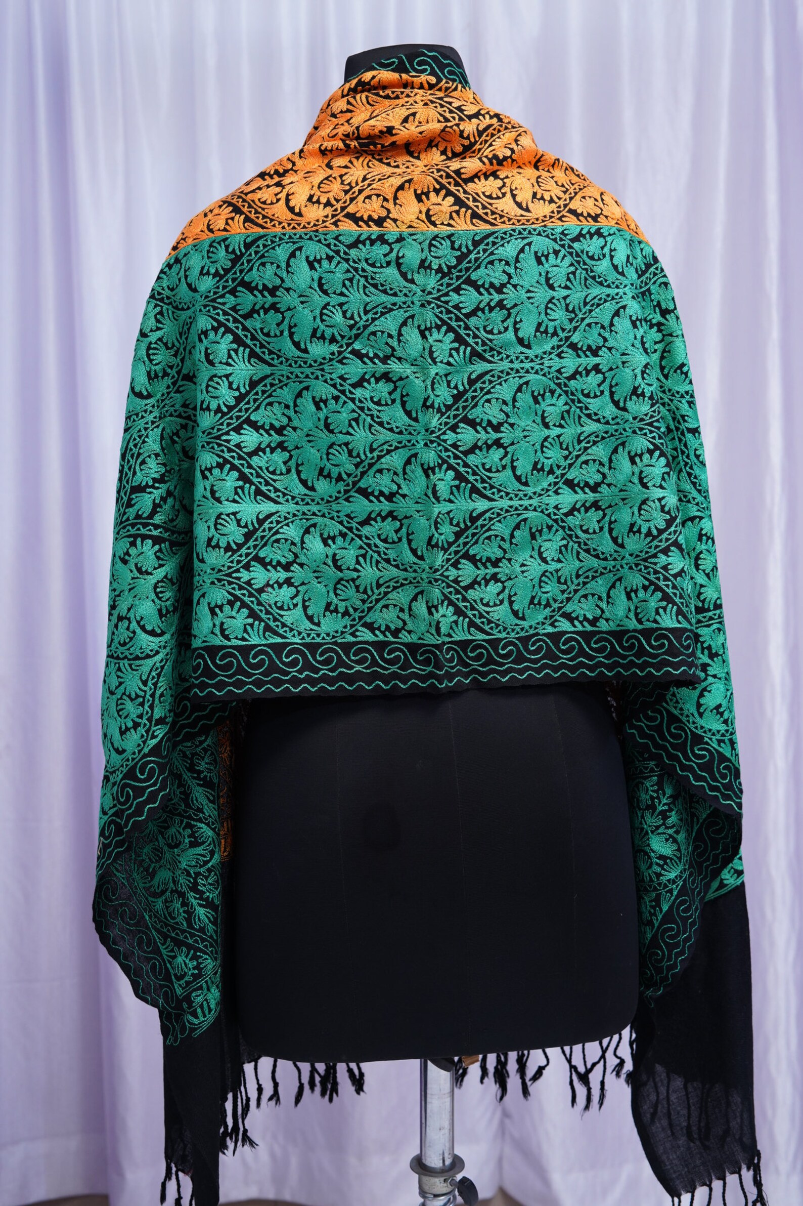 Indian Scarf Fine Wool Embroidered scarf Beautiful Etsy