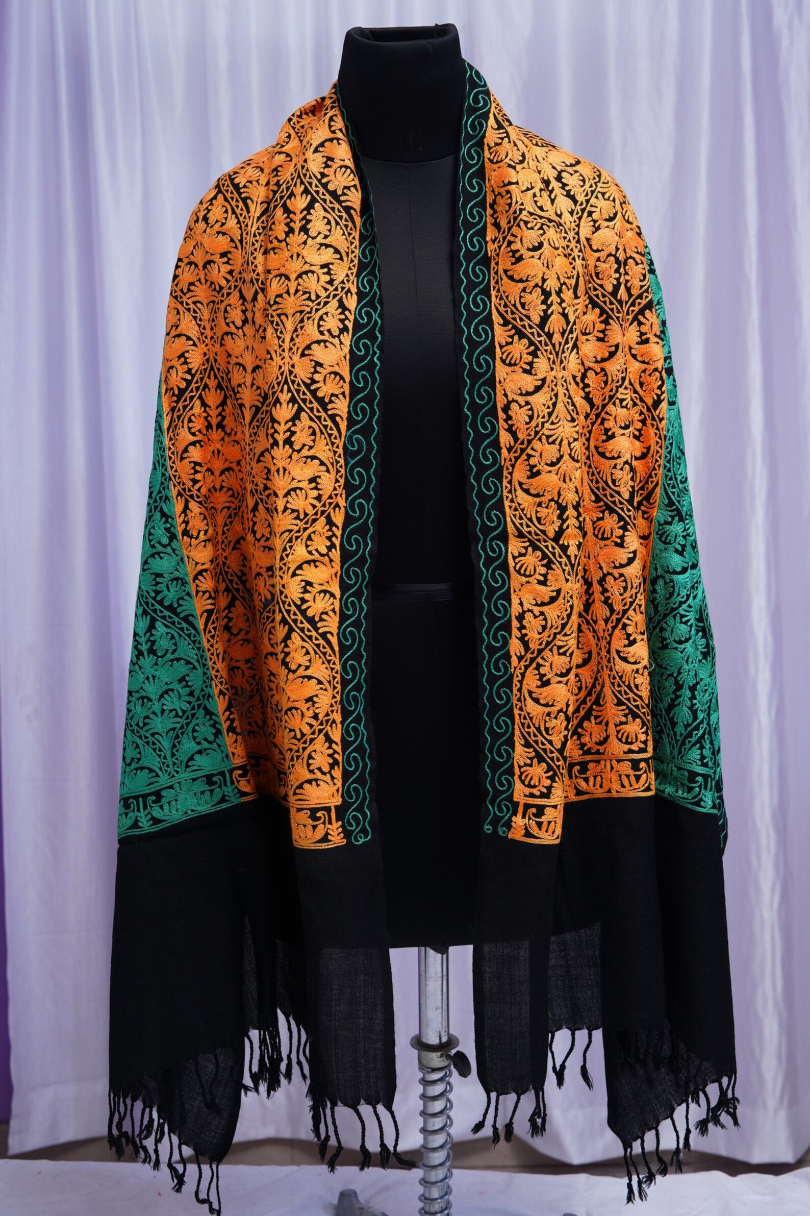 Indian Scarf Fine Wool Embroidered scarf Beautiful Etsy