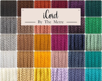 Knitted iCord By The Metre | Handmade Knitted Tricotin Tubular Cord Rope | Edging | Trimming