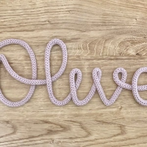 Personalised Knitted Wire Name Sign: Custom Nursery Decor
