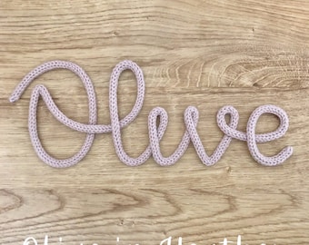 Personalised Knitted Wire Names | Custom Wire Names | Knitted Monogram Sign | Gift for Kids |