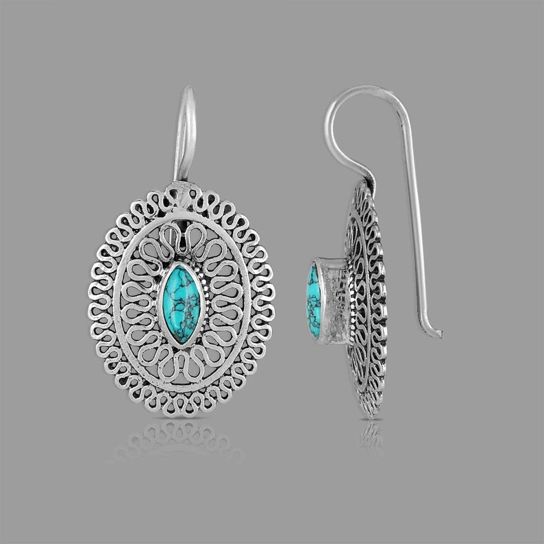 turquoise stone earring handmade Jewelry sterling silver earring gemstone earring