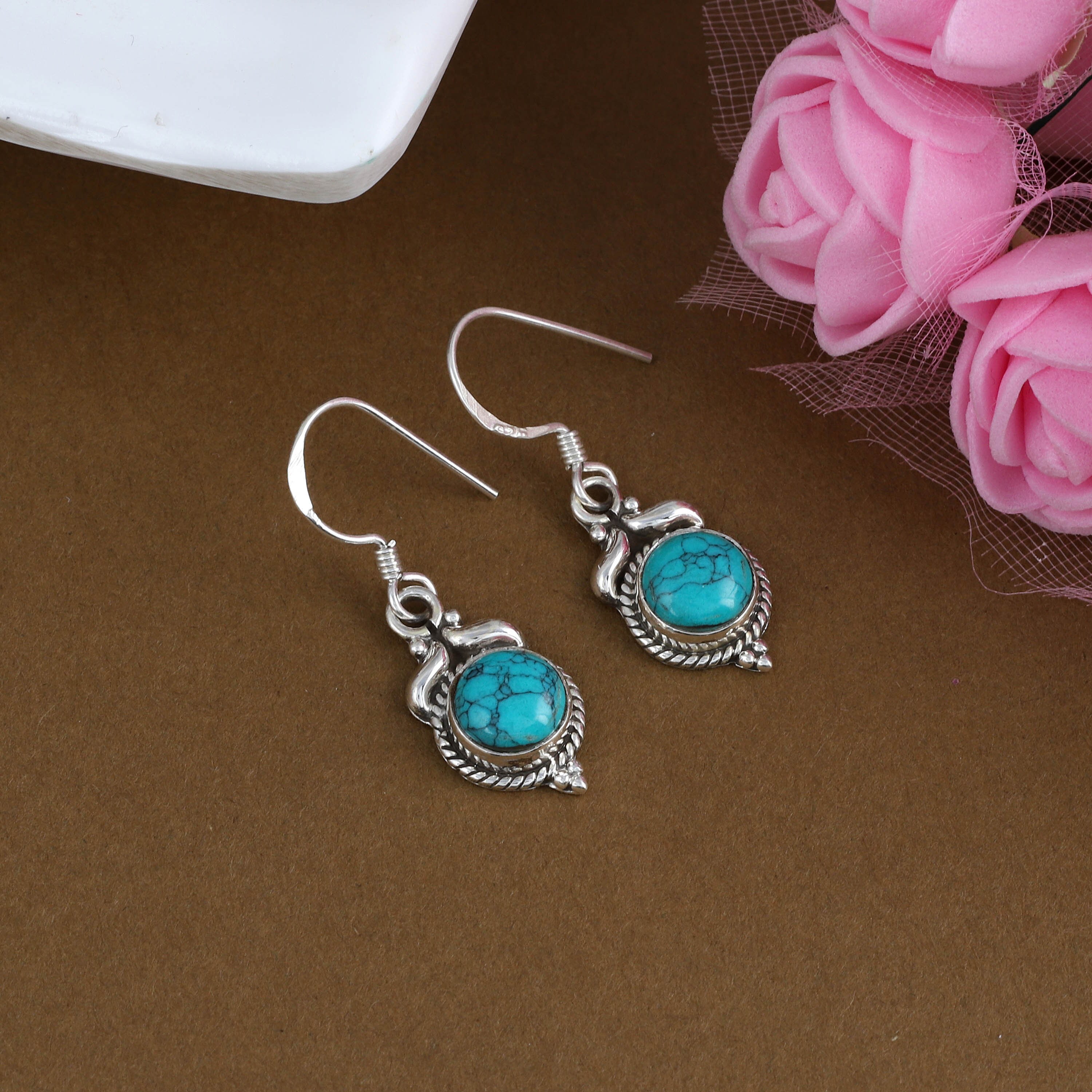 Gemstone Handmade Earrings 925 Sterling Silver Stone Etsy UK