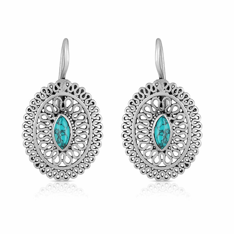 turquoise stone earring handmade Jewelry sterling silver earring gemstone earring
