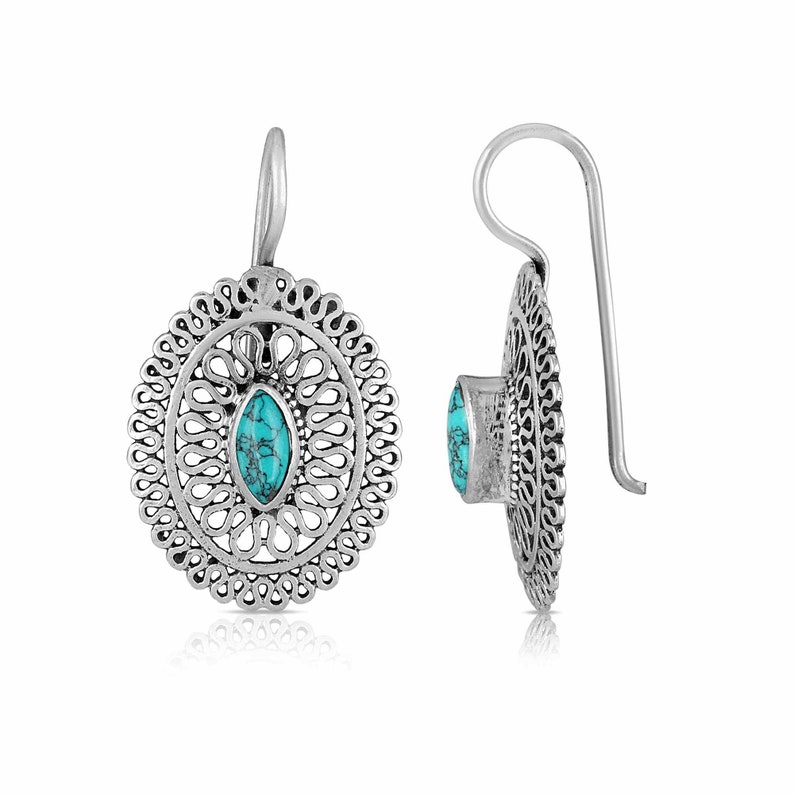 turquoise stone earring handmade Jewelry sterling silver earring gemstone earring
