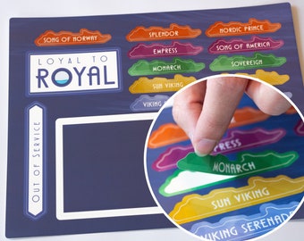 Sticker Expansion for Royal Caribbean Scratch Off Poster - Add on Retired Ships