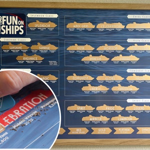 Carnival Cruise Scratch Off Poster - Scratch off each Cruise Ship that you've sailed on - Fun Ship Map - Discounted for spelling flaw