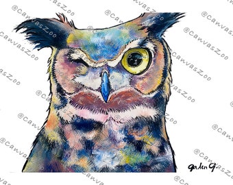 Great Horned Owl-- Poster Print