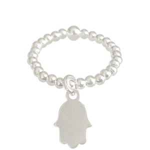 925 silver ring Hamsa charm beads, stackable stackable ring, ethnic ring, women&#39;s ring, women&#39;s gift, boho jewelry