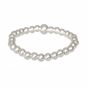 925 silver pearl ring, stackable ring, elastic adjustable ring, women's gift, minimalist ring