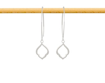 925 zilveren oorbellen lange oosterse hanger, zilveren oorbellen, minimalistisch, damesoorbellen, cadeau