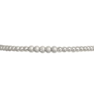 Silver stainless steel round bead bracelet, minimalist bracelet, stackable bracelet