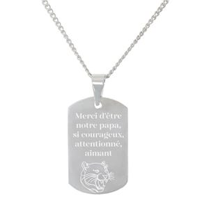 Collar de plata de acero inoxidable para hombre con medalla grabada, collar personalizable, joyería personalizada, regalo de papá, Día del Padre