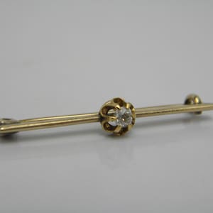 Solid 9ct Gold 0.10ct Diamond Vintage Brooch Pin Lovely Vintage Condition