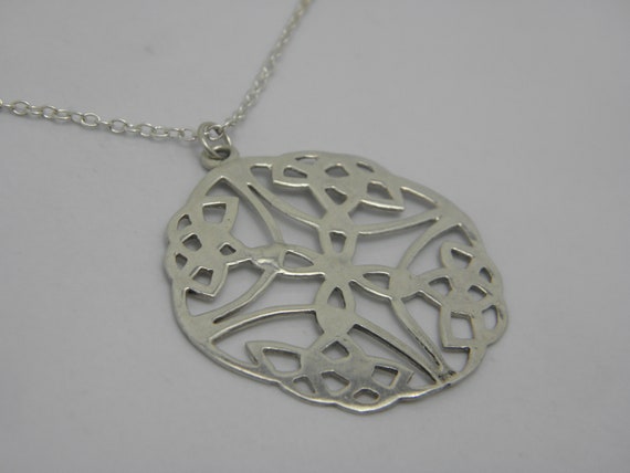 Solid 925 Sterling Silver Celtic Pendant Necklace… - image 4