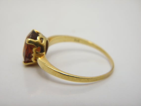 Solid 18ct Gold Citrine Solitaire Ring UK Size Q … - image 4