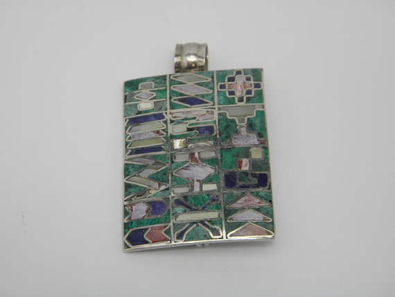 Versatile Solid 950 Silver Gemstone Brooch/Pendan… - image 1