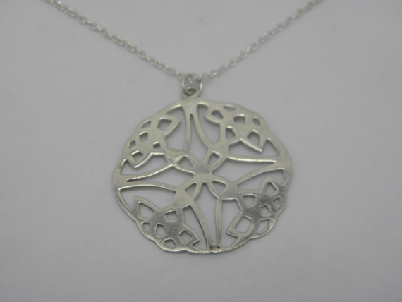 Solid 925 Sterling Silver Celtic Pendant Necklace… - image 3