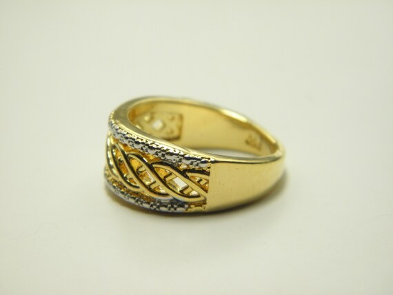 18ct Gold Celtic/Wedding Ring Solid 925 Silver UK… - image 5