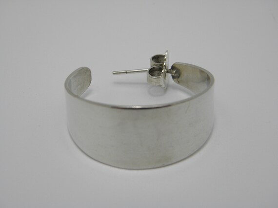 Large Solid 925 Sterling Silver Hoop Earrings Lov… - image 7