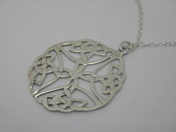 Solid 925 Sterling Silver Celtic Pendant Necklace… - image 2