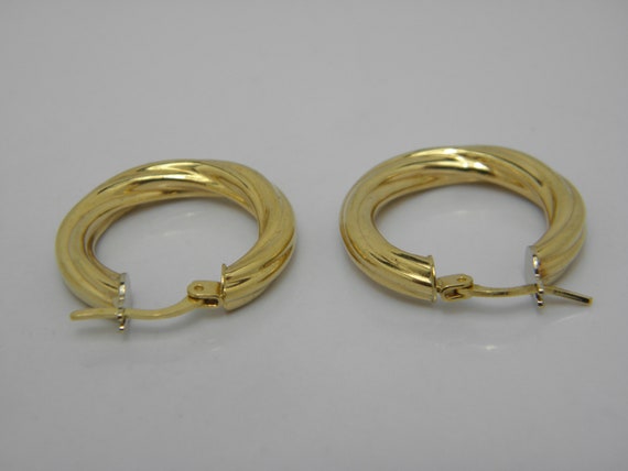 Solid 18ct Yellow Gold Hoop Earrings Lovely Vinta… - image 5