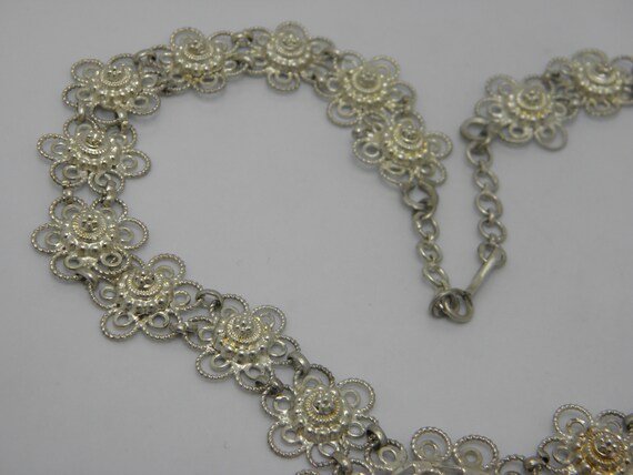 LARGE Solid 925 Sterling Silver Pierced Necklace … - image 5