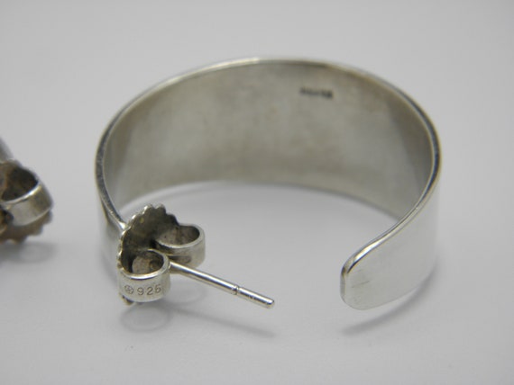 Large Solid 925 Sterling Silver Hoop Earrings Lov… - image 4