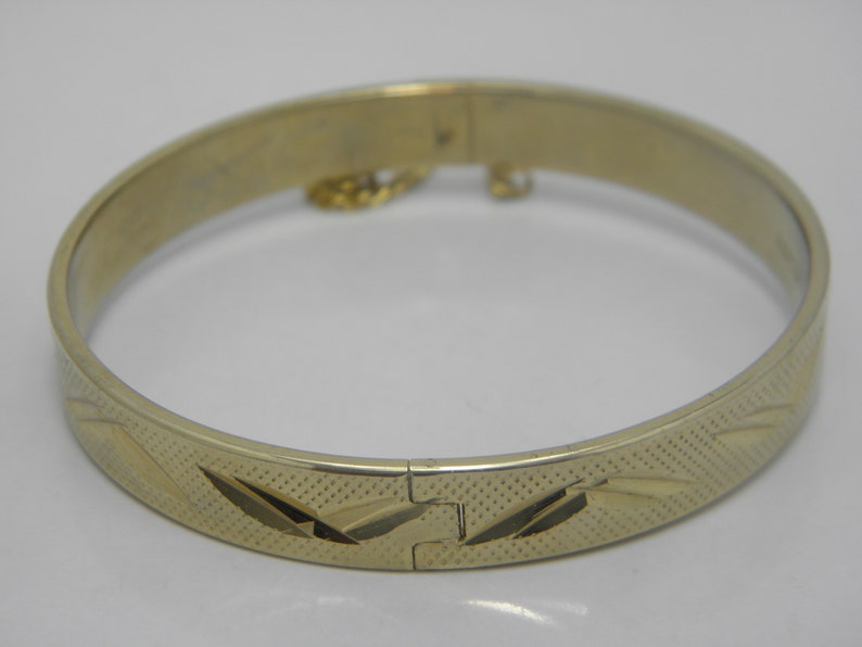 18ct Gold RGP Diamond Cut Bangle Lovely Vintage Condition HEAVY - Etsy