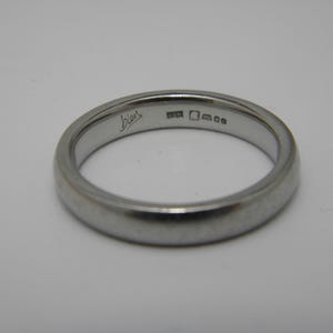 Solid Palladium 950 Wedding Band Ring 3.5mm UK Size S US Size 9 Lovely Vintage Condition