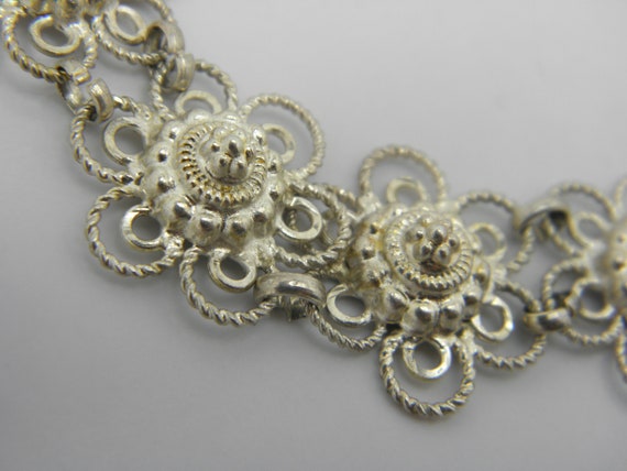 LARGE Solid 925 Sterling Silver Pierced Necklace … - image 7