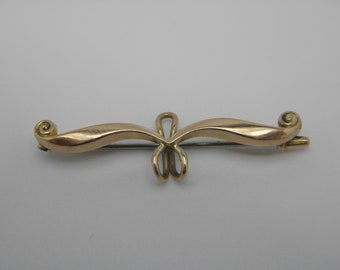 Solid 9ct Yellow Gold Vintage Brooch Pin Lovely Vintage Condition