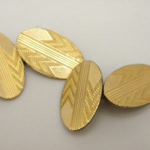 HG+S 10ct Gold Front Cuff Links Lovely Vintage Condition Chain Link Cufflinks Free Post