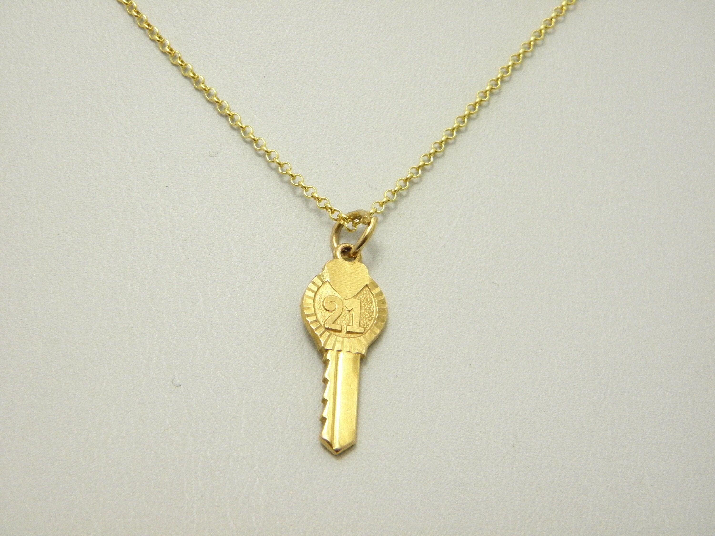  Jewelry Affairs 14k Yellow Real Gold Lock And Key