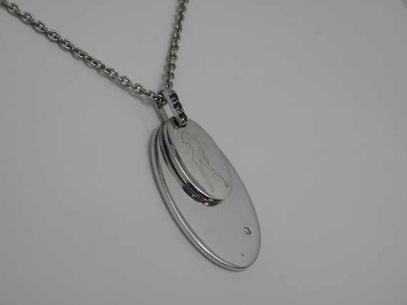 Solid 925 Sterling Silver Ruby & Diamond Lady Dog… - image 1