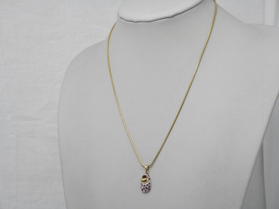 Solid 9ct Yellow Gold Ruby Shoe Pendant Necklace … - image 9
