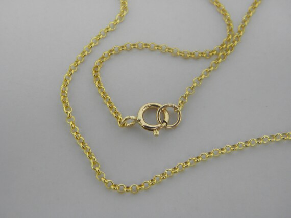 Solid 9ct Yellow Gold White Gemstone Pendant Neck… - image 4