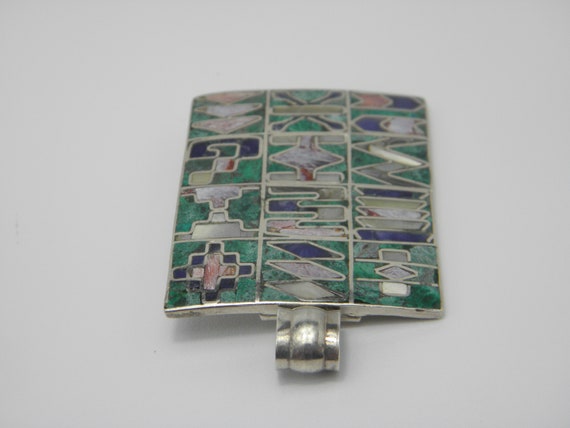 Versatile Solid 950 Silver Gemstone Brooch/Pendan… - image 6