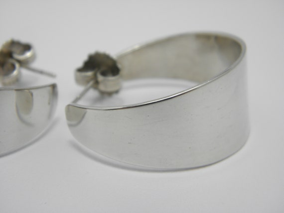 Large Solid 925 Sterling Silver Hoop Earrings Lov… - image 3