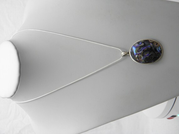 Solid 925 Sterling Silver Large Abalone Shell Pen… - image 9