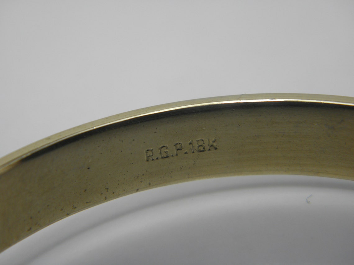 18ct Gold RGP Diamond Cut Bangle Lovely Vintage Condition HEAVY - Etsy