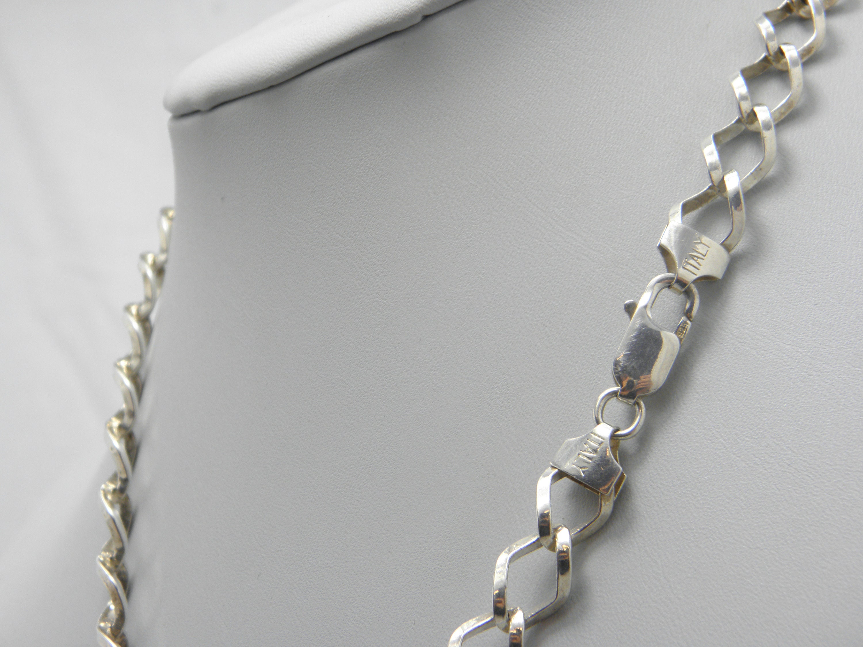 8mm 925 Solid Miami Cuban Sterling Silver Chain Real Heavy Curb Necklace  Men's Women's Unisex 7 7.5 8 18 20 22 24 26 30 Italian