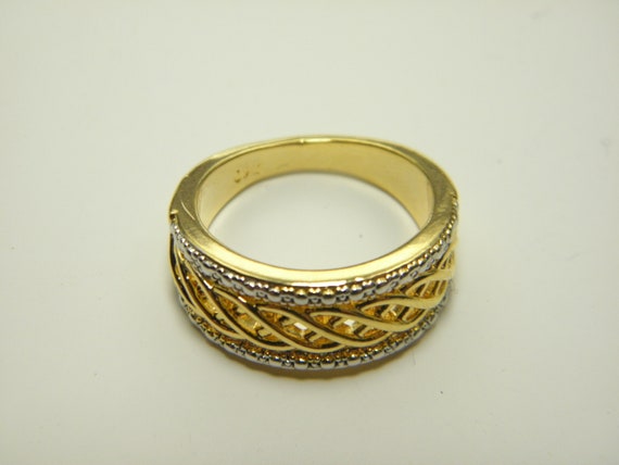 18ct Gold Celtic/Wedding Ring Solid 925 Silver UK… - image 2