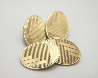 9ct Oro y Plata de Ley Eslabones de Manguito Encantador Condición Vintage Cadena Eslabones Gemelos Publicación Gratuita