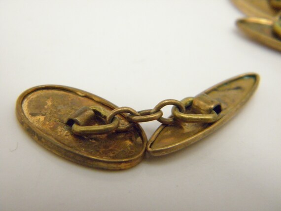 9ct Gold Front Engine Turned Pattern Cufflinks Lo… - image 4