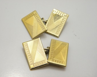 9ct Oro y Plata de Ley Eslabones de Manguito Encantador Condición Vintage Cadena Eslabones Gemelos Publicación Gratuita
