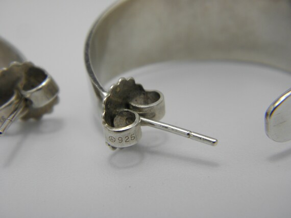 Large Solid 925 Sterling Silver Hoop Earrings Lov… - image 6