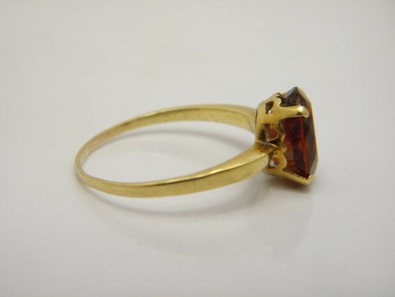 Solid 18ct Gold Citrine Solitaire Ring UK Size Q … - image 6